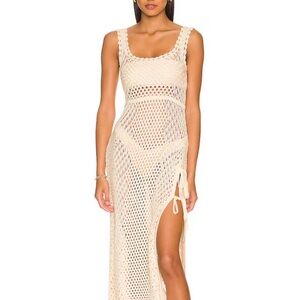 Camila Coelho Cream Crochet Swim Cover-Up